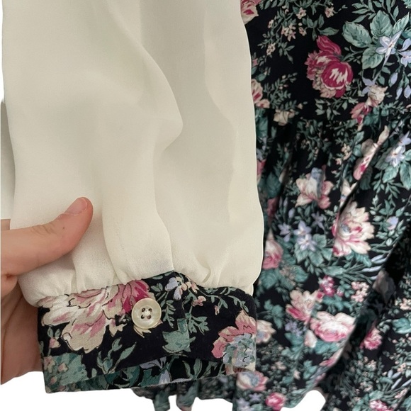 Vintage Floral Pearl Button Dress 9/10 - Picture 5 of 7